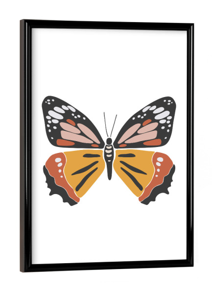 Poster mit schwarzem Rahmen "Farbiger Sommerschmetterling" artboxONE - Tiere