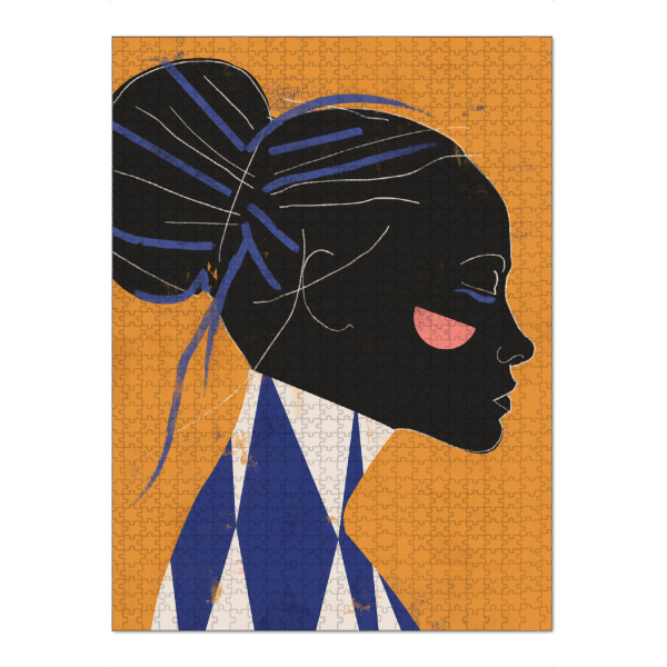 Puzzle Ravensburger "Mädchen-Farbzusammenfassung" artboxONE - Abstrakt,Menschen - Frau,Mädchen,Geometrisch,Abstrakt - Bild frau