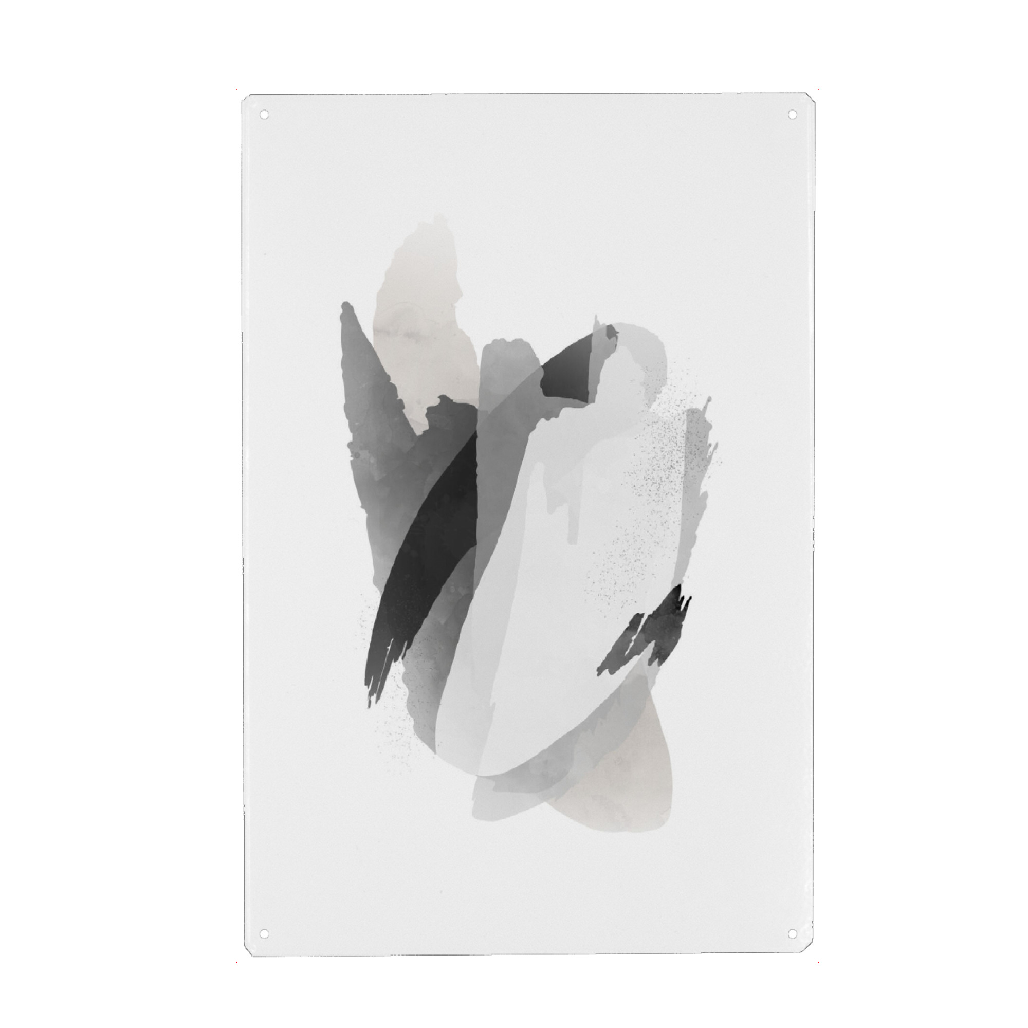 Holzbild "Pinselform Grau" artboxONE - Abstrakt - Pinselform grau,Grau,Abstrakt,Pinsel,Tinte