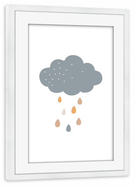 Poster mit Rahmen weiß "Babywolke druckbar" artboxONE - Für Kinder - Boho,Wolke,Kunst,Wolkenkunst,Druckbar,Babywolke,Kind,Kind,Baby,Kinderzimmer
