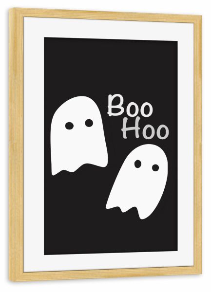 Poster mit Rahmen kiefer "Halloween Ghots Kids" artboxONE - Für Kinder,Halloween - Halloween,Ghosts,Geister,Minimal,Kids,Kinder,Cute illustration