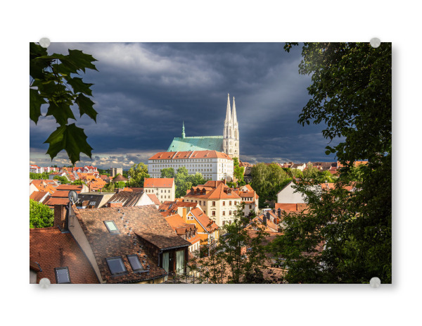 Acrylglasbild "Dächer, Kirche, Wolken" artboxONE - Reise,Architektur,Städte / Weitere