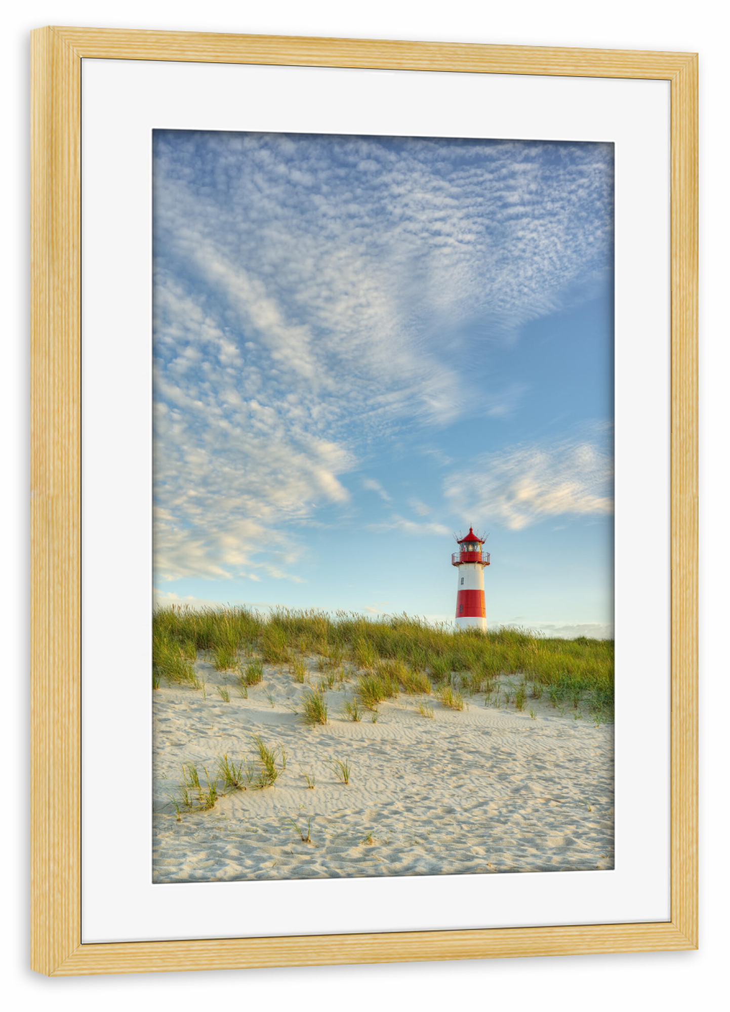 Poster mit Rahmen kiefer "Sylt Leuchtturm List-Ost" artboxONE - Natur,Reise,Reise / Strand und Meer