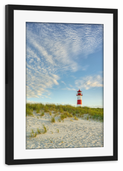 Poster mit Rahmen schwarz "Sylt Leuchtturm List-Ost" artboxONE - Natur,Reise,Reise / Strand und Meer