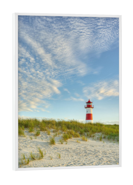 Poster mit weißem Rahmen "Sylt Leuchtturm List-Ost" artboxONE - Natur,Reise,Reise / Strand und Meer
