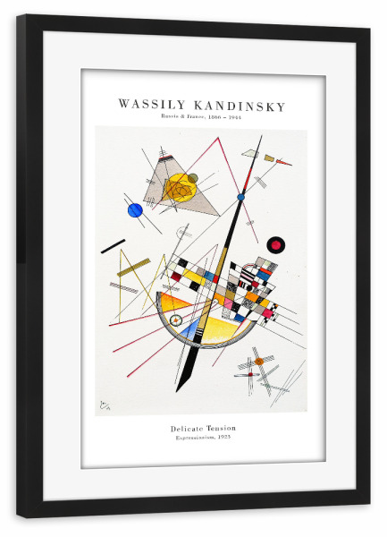 Poster mit Rahmen schwarz "Kandinsky - Zarte Spannung" artboxONE - Abstrakt,Geometrie