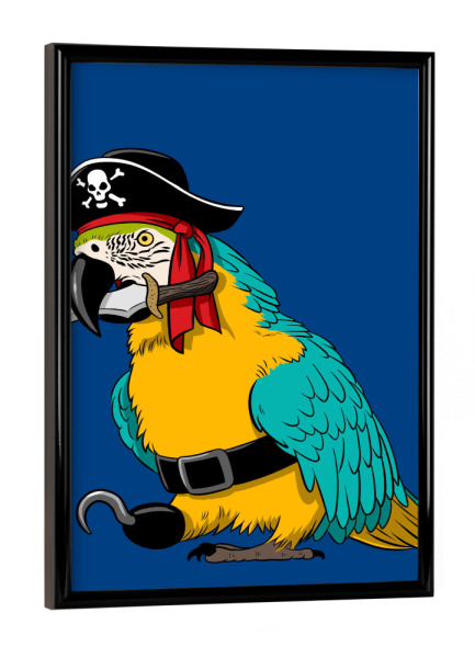 Poster mit schwarzem Rahmen "Piraten-Papagei" artboxONE - Für Kinder,Tiere