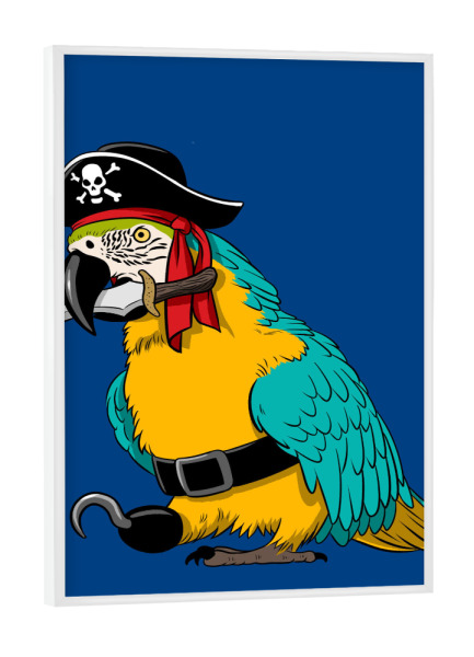 Poster mit weißem Rahmen "Piraten-Papagei" artboxONE - Für Kinder,Tiere