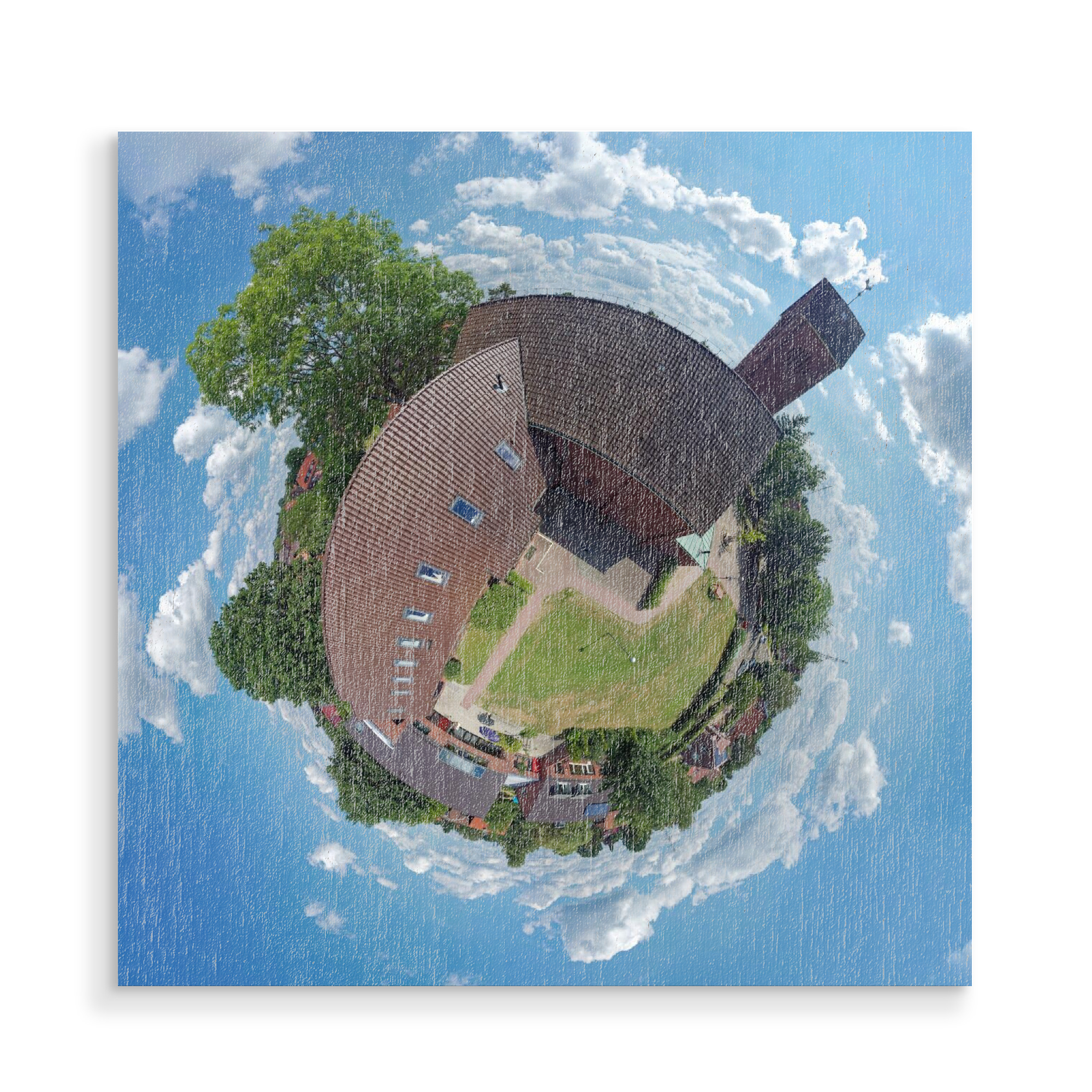 Holzbild "Kirchhof Bugenhagenkirche Hamburg" artboxONE - Städte,Städte / Hamburg,Reise,Architektur,Reise / Länder