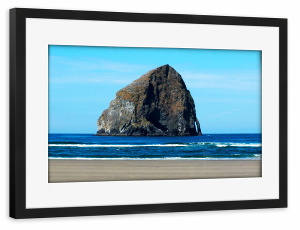 Poster mit Rahmen schwarz "Pacific City Rock" artboxONE - Natur,Reise,Reise / Strand und Meer,Reise / Länder