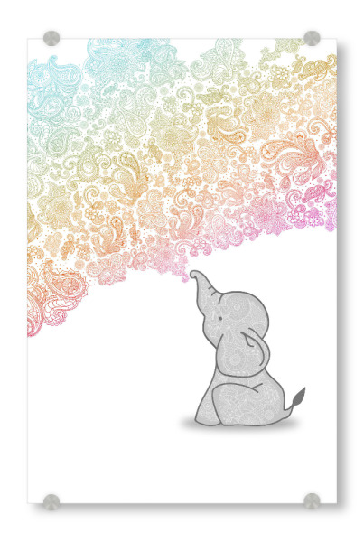 Acrylglasbild "Stammes ausatmen" artboxONE - Natur,Für Kinder,Tiere,Abstrakt - Elefant,Natur,Stammes-,Mandala,Zen,Yoga,Paisley,Kinder,Kinderzimmer