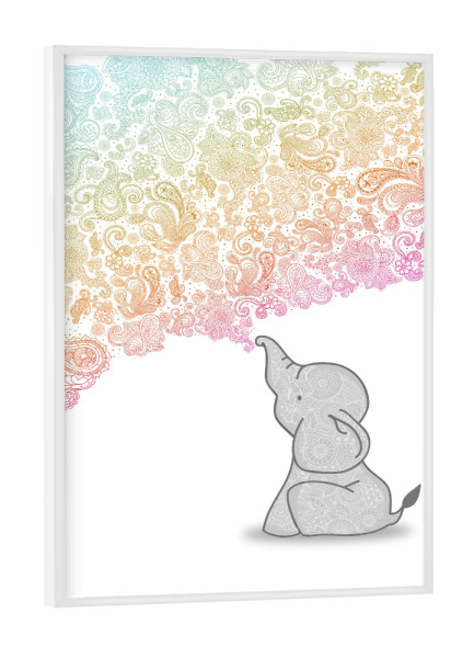 Poster mit weißem Rahmen "Stammes ausatmen" artboxONE - Natur,Für Kinder,Tiere,Abstrakt