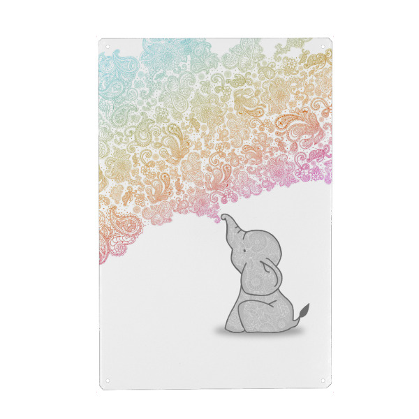 Metall Poster "Stammes ausatmen" artboxONE - Natur,Für Kinder,Tiere,Abstrakt - Elefant,Natur,Stammes-,Mandala,Zen,Yoga,Paisley,Kinder,Kinderzimmer