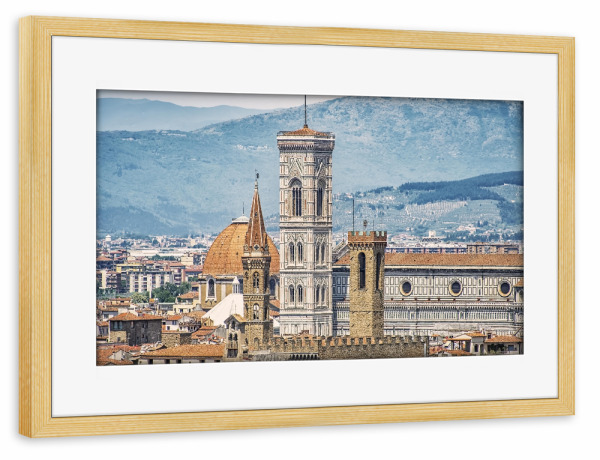 Poster mit Rahmen kiefer "Florenz Dächer" artboxONE - Städte,Reise,Architektur,Reise / Länder,Städte / Weitere