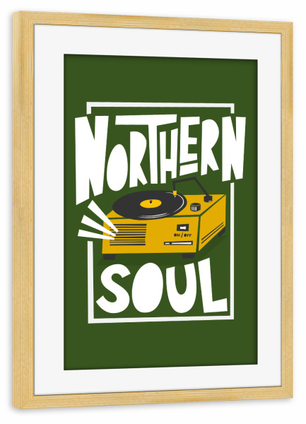 Poster mit Rahmen kiefer "NORTHERN SOUL (No.2)" artboxONE - Typografie,Musik,Lustig