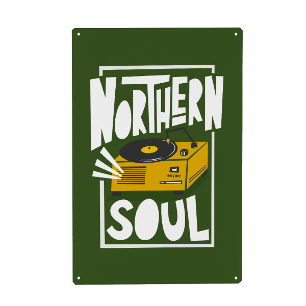 Metall Poster "NORTHERN SOUL (No.2)" artboxONE - Typografie,Musik,Lustig