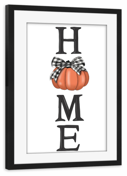 Poster mit Rahmen schwarz "Startseite Kürbis-Grafikdesign" artboxONE - Abstrakt,Buchstaben,Essen & Trinken / Obst & Gemüse,Festivals,Halloween