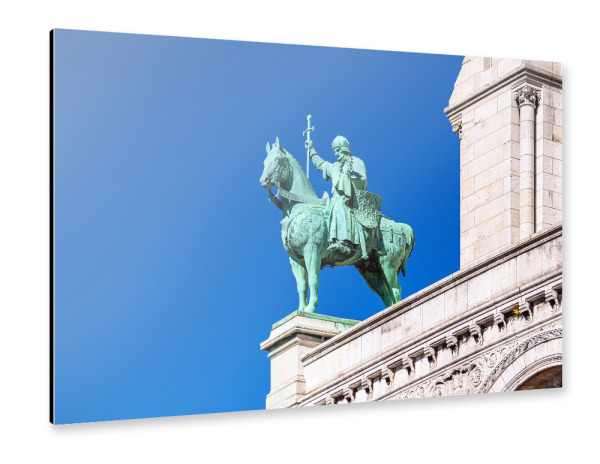 Alu-Dibond "Statue an der Sacre-Coeur" 30x20 cm artboxONE