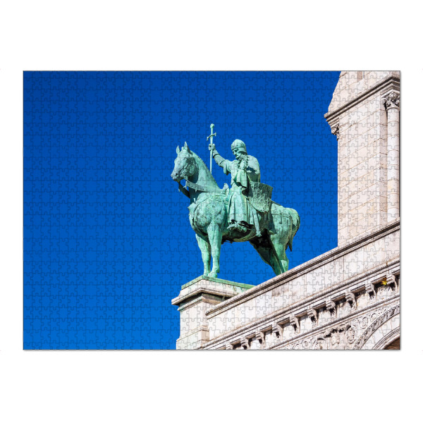 Puzzle Ravensburger "Statue an der Sacre-Coeur" artboxONE - Reise,Architektur,Städte / Paris,Reise / Länder