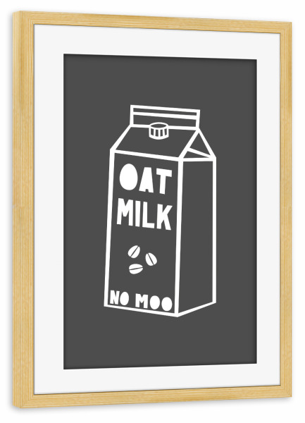 Poster mit Rahmen kiefer "OAT MILK (No.1)" artboxONE - Typografie,Essen & Trinken,Abstrakt