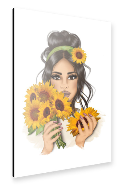 Alu-Dibond "Sonnenblumenmädchen" 30x20 cm artboxONE