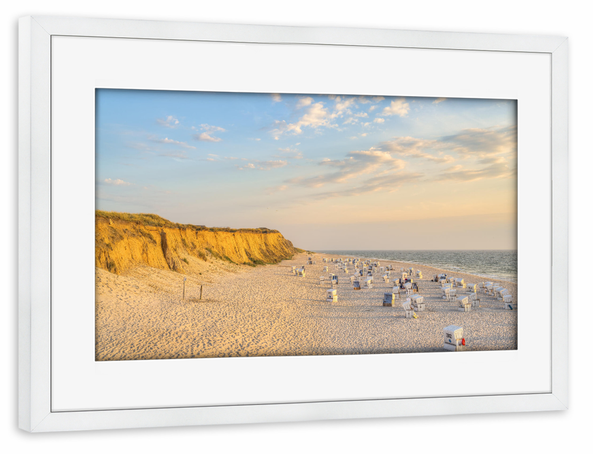 Poster mit Rahmen weiß "Rotes Kliff auf Sylt" artboxONE - Natur,Reise,Reise / Strand und Meer