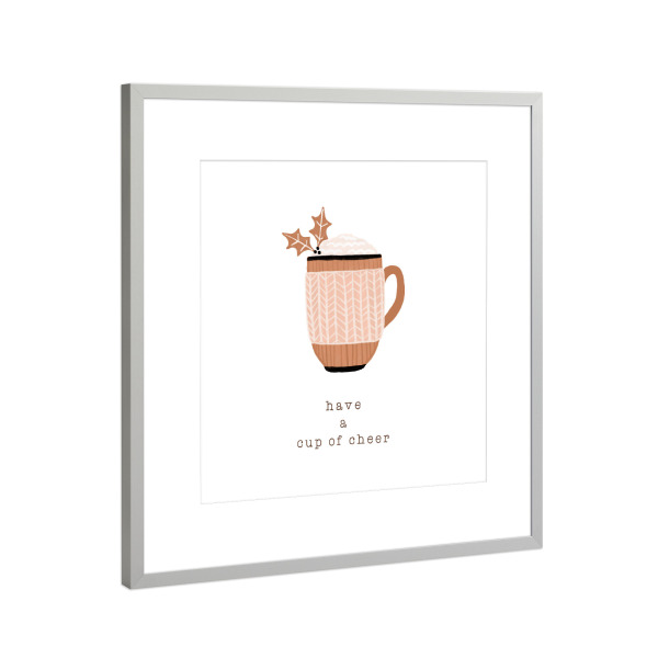 Poster mit Rahmen Silber "Haben Sie eine Tasse Beifall" artboxONE - Typografie,Essen & Trinken,Weihnachten,Lustig