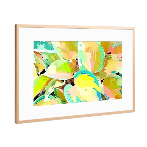Poster mit Rahmen Kupfer "Tropische Blattmalerei" artboxONE - Natur
