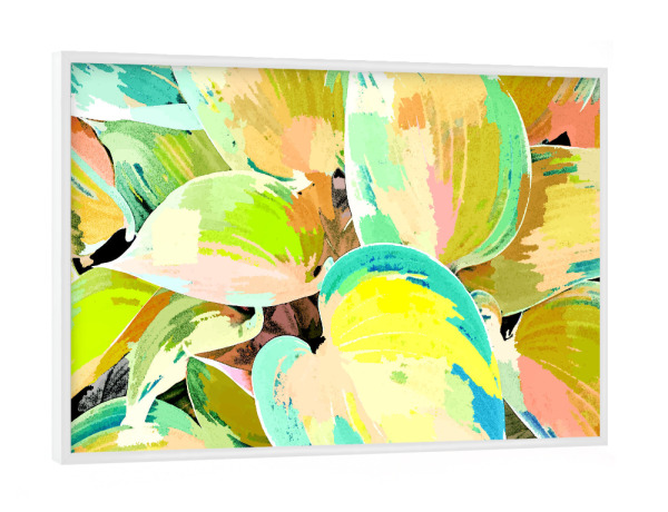 Poster mit weißem Rahmen "Tropische Blattmalerei" artboxONE - Natur