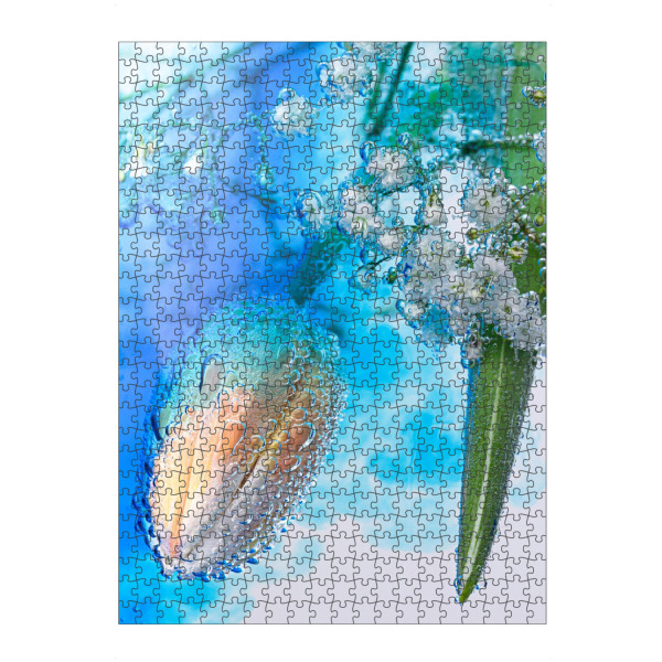 Puzzle Ravensburger "Tulpe und blaue Farbe" artboxONE - Floral