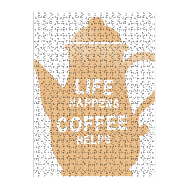 artboxONE Puzzle "Life & Coffee I Set orange" artboxONE - Typografie,Essen & Trinken,Lehrersprüche,Für Mama,Lustig