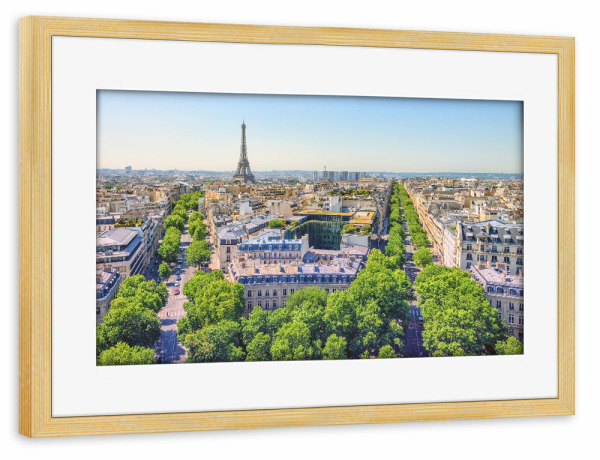 Poster mit Rahmen kiefer "Pariser Stadtansicht" artboxONE - Städte,Reise,Architektur,Städte / Paris,Reise / Länder