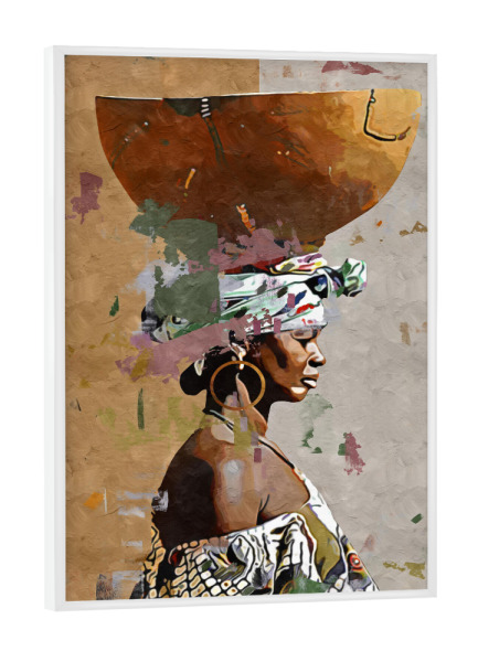 Poster mit weißem Rahmen "Frau abstrakt" artboxONE - Abstrakt,Menschen - Abstrakt,Figurativ,Frau,Frauenporträt,Braun