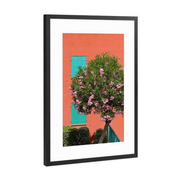 Poster mit Rahmen Schwarz (Metallic) "C'est joli" artboxONE - Natur,Reise,Architektur - Südfrankreich,Provence,Côtedazur,Natur,Baum
