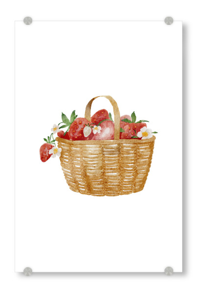 Acrylglasbild "Korb mit Erdbeeren" artboxONE - Essen & Trinken / Obst & Gemüse