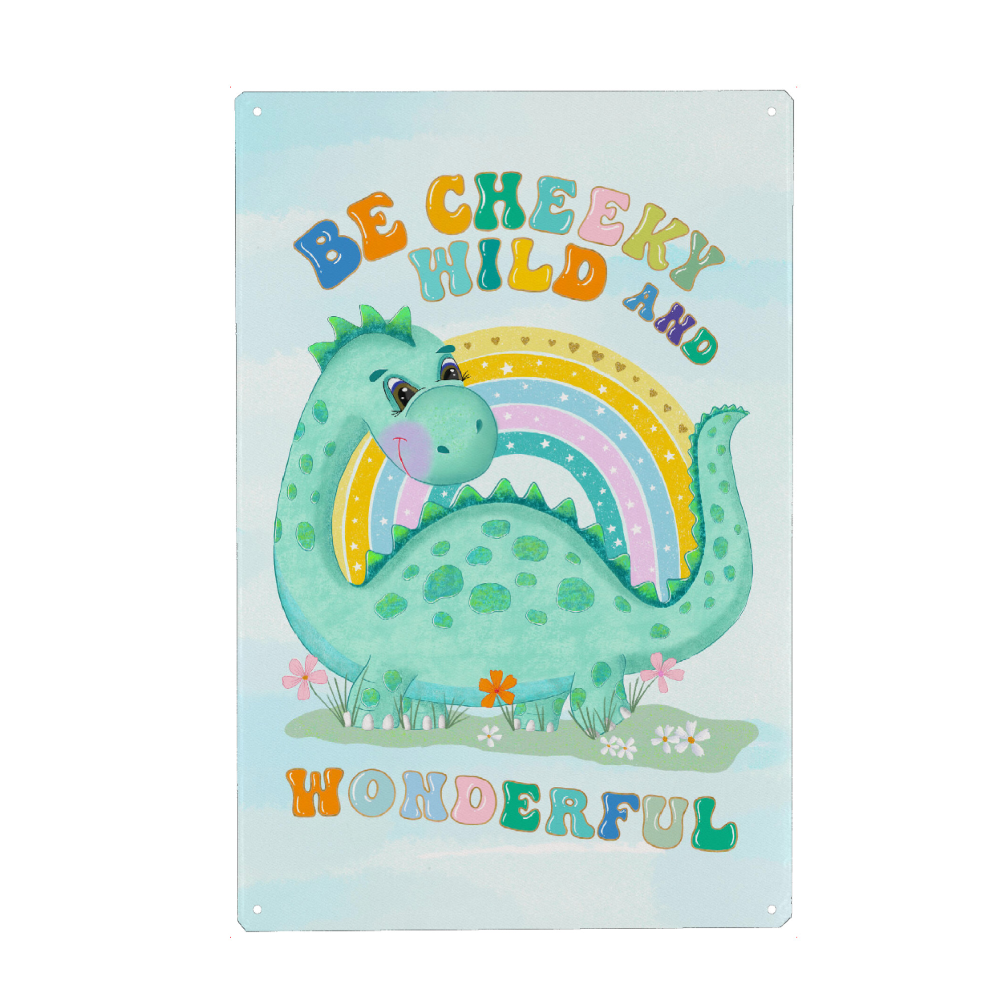Holzbild "Süßer Dino für Kinder" artboxONE - Typografie,Für Kinder,Tiere