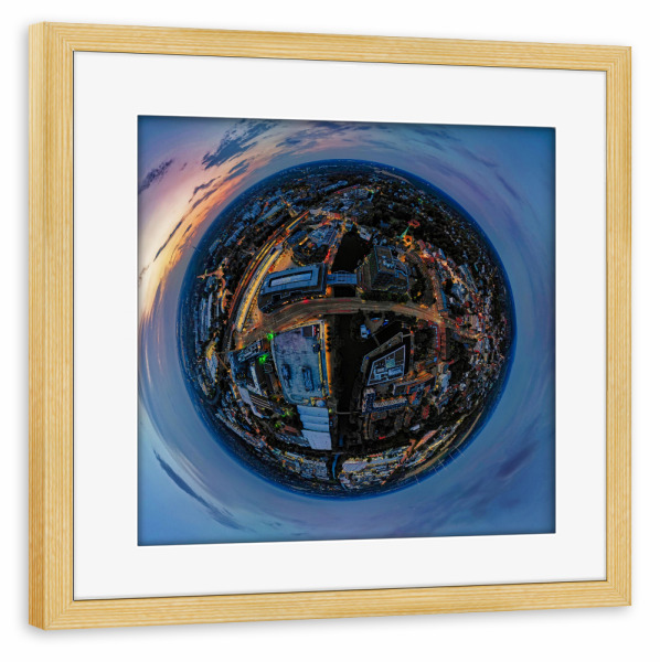 Poster mit Rahmen kiefer "Shining City of Hamburg-Bergedorf" artboxONE - Städte,Städte / Hamburg,Reise,Architektur,Reise / Länder