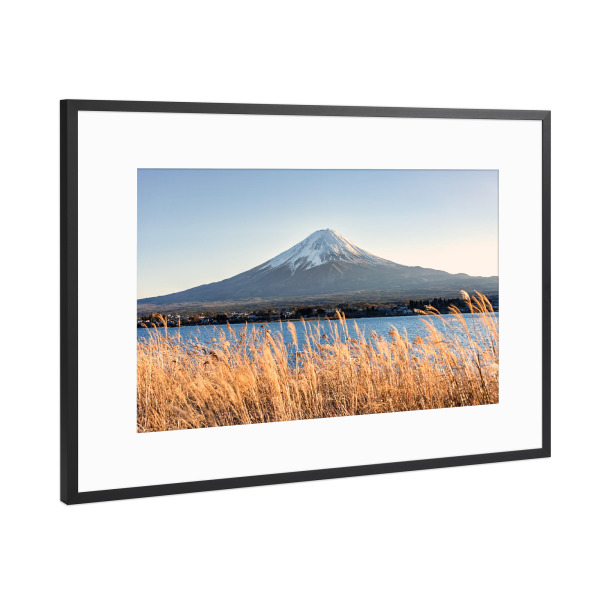 Poster mit Rahmen Schwarz (Metallic) "Vulkan Fuji" artboxONE - Natur,Reise,Reise / Asien,Reise / Länder