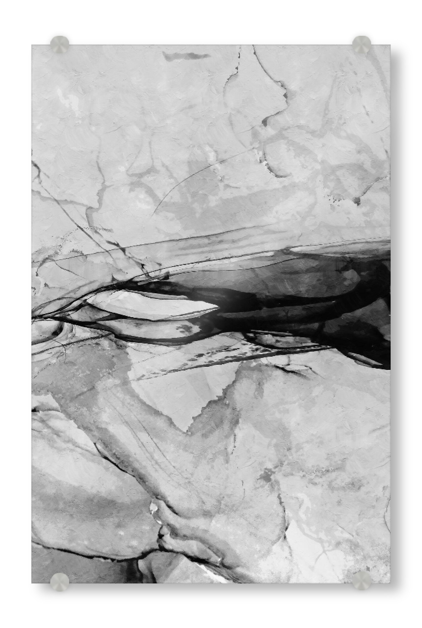 Acrylglasbild "Abstraktes Grau" artboxONE - Abstrakt,Schwarzweiß - Abstrakt,Abstrakte kunst,Marmor,Minimalismus,Grau,Schwarz,Weiß modern,Schwarzweiß