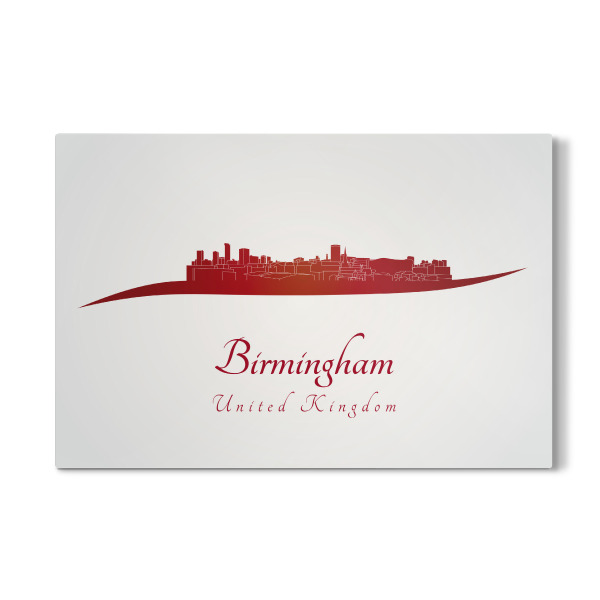 Galerie-Print "Birmingham-Skyline im Rot" 30x20 cm artboxONE