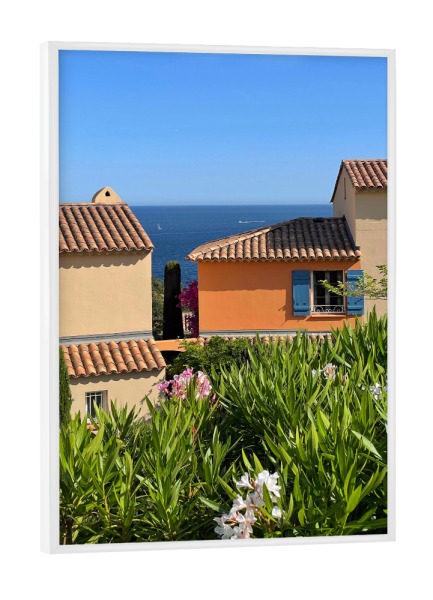 Poster mit weißem Rahmen "C' est la Côte d'Azur" artboxONE - Natur,Reise,Floral,Liebe - Cote d'azur,Südfrankreich,Meer,Küste