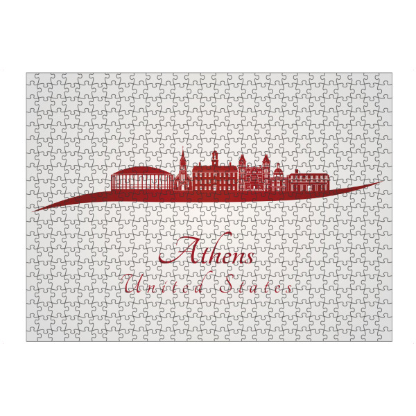 Puzzle Ravensburger "Skyline Athens OH in Rot" artboxONE - Städte - Skyline,Stadt,Denkmäler,Metropole,Reise,Tourismus,Geschenk,Souvenir,Rot,Athen oh