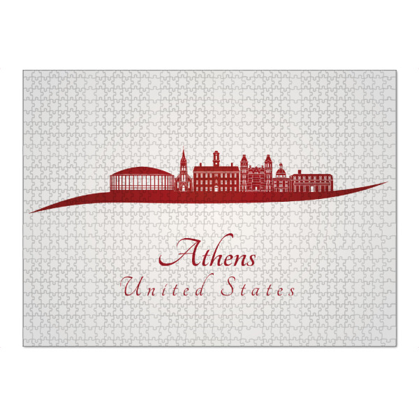 Puzzle Ravensburger "Skyline Athens OH in Rot" artboxONE - Städte - Skyline,Stadt,Denkmäler,Metropole,Reise,Tourismus,Geschenk,Souvenir,Rot,Athen oh