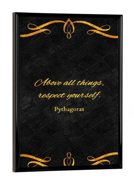 Poster mit schwarzem Rahmen "Respektiere dich selbst" artboxONE - Typografie