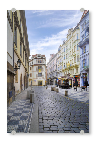 Acrylglasbild "Karlova, gemütliche Gasse in Prag" artboxONE - Architektur,Städte / Prag