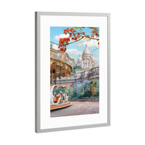Poster mit Rahmen Silber "Romantisches Montmartre" artboxONE - Städte,Reise,Architektur,Städte / Paris,Reise / Länder