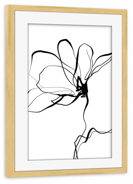 Poster mit Rahmen kiefer "Cats & Dotz-Magnolie duo" artboxONE - Natur,Floral,Schwarzweiß