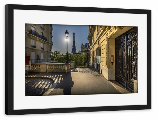 Poster mit Rahmen schwarz "Pariser Straße" artboxONE - Städte,Reise,Architektur,Städte / Paris,Reise / Länder