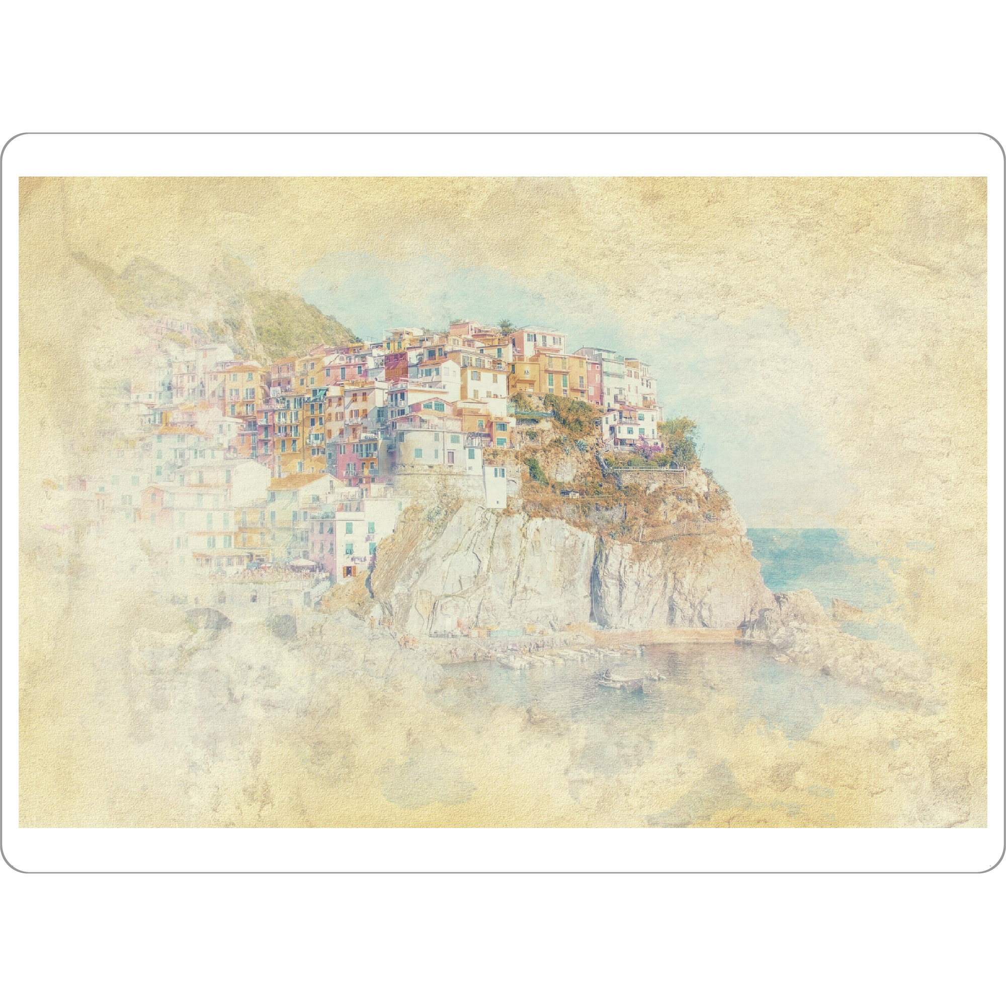 Tischset "Manarola-Aquarell" artboxONE - Reise,Architektur,Reise / Strand und Meer,Reise / Länder,Städte / Weitere