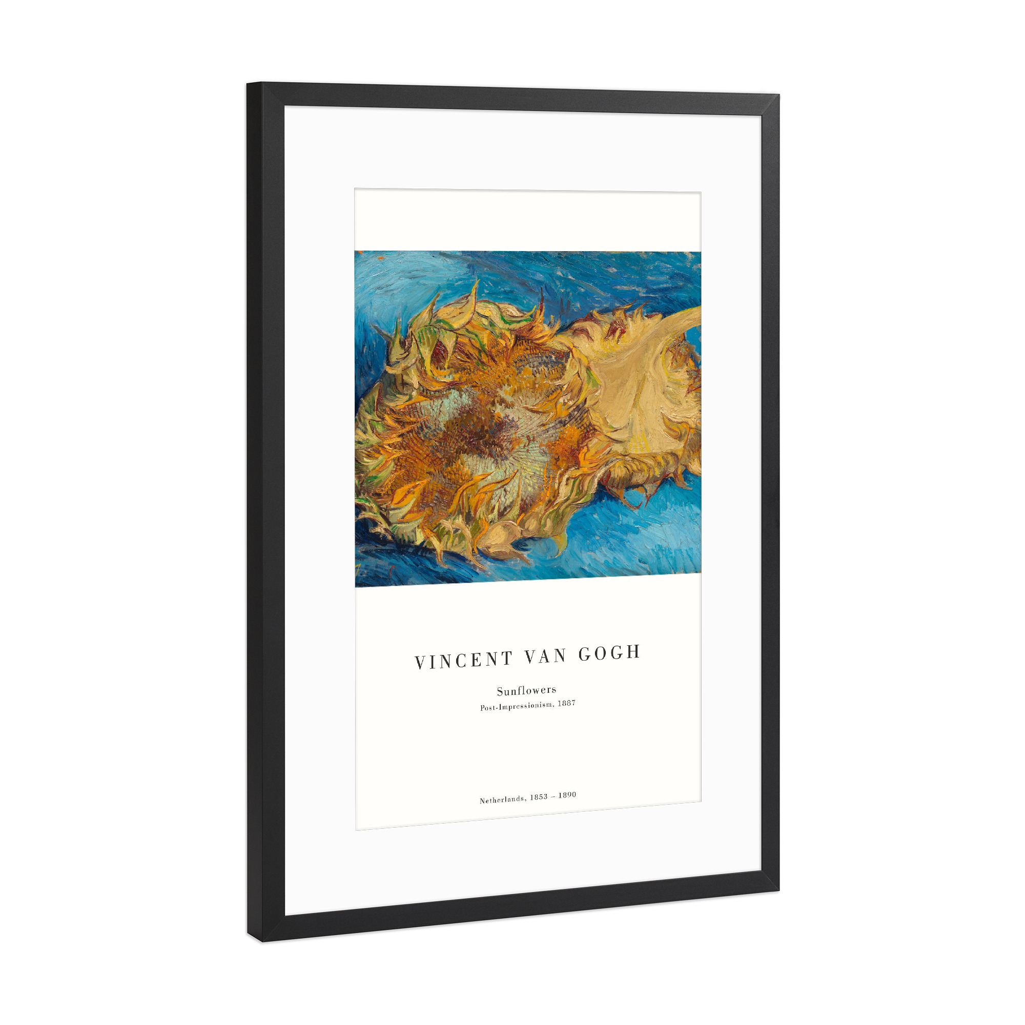 Poster mit Rahmen Schwarz (Metallic) "Van Gogh - Sonnenblumen" artboxONE - Natur,Floral